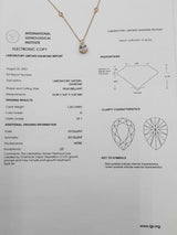 1.46 Cttw Lab Created Pear Cut Diamond & 14k Yellow Gold Station Necklace & Cert 2.1 Grams 18 Inch Fw00126irxdu