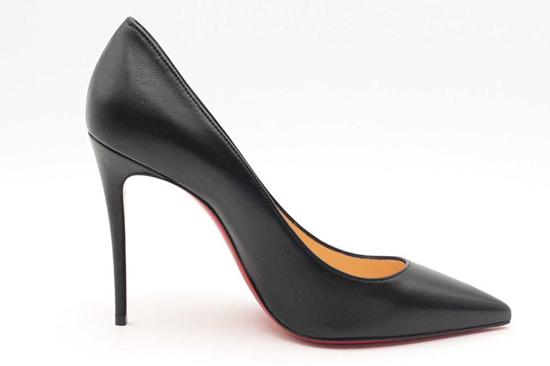 Christian Louboutin Black Leather Heels Size 36.5 Eb0924lxzsa