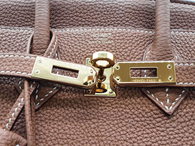 Hermes Birkin 25 Gold Brown Fjord Leather Gold Hardware Handbag Do0425oxcxzde