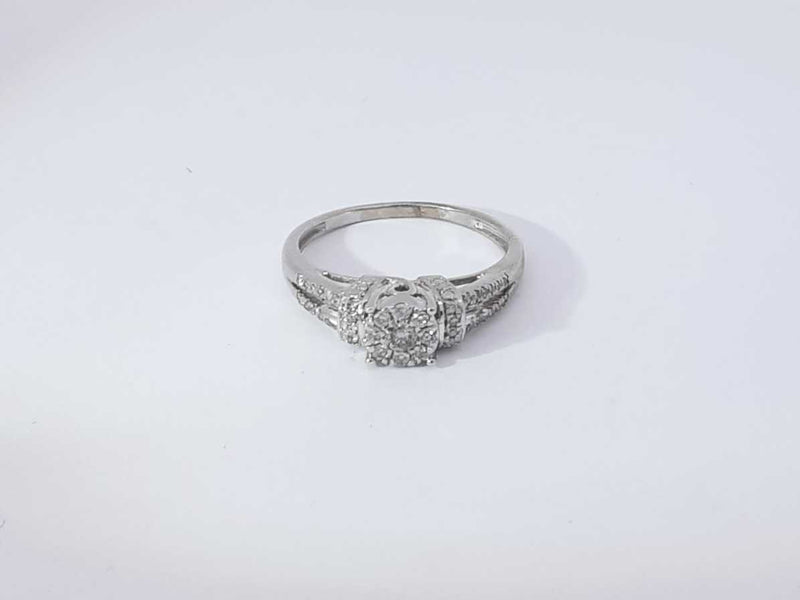 0.59 Cttw Diamond 10k White Gold Ring 3 Grams Size 8 Aa0525lrzsa