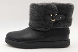 Ugg Classic Berge Black Leather Boots Size 8 Eb1025pxde
