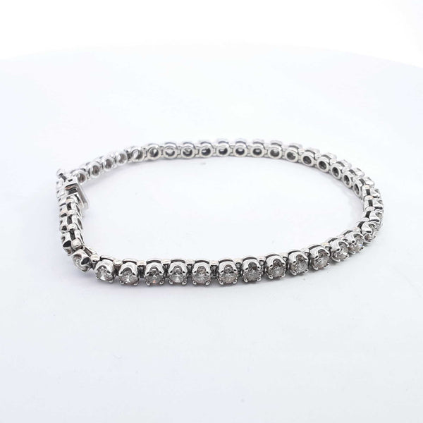 10k White Gold 4.94ctw Diamond Tennis Bracelet 7 Inch, 12.8 Grams Hs0224lxzxsa