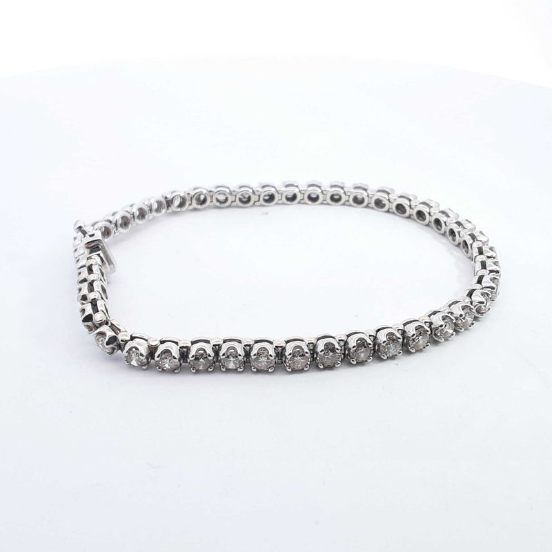 10k White Gold 4.94ctw Diamond Tennis Bracelet 7 Inch, 12.8 Grams Hs0224lxzxsa