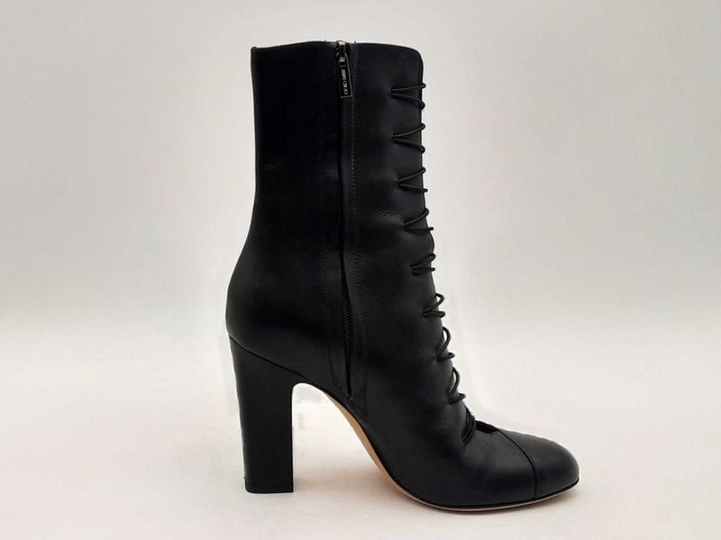 Jimmy Choo Malta Leather Boots Black Size 38.5 Aa0725oxzsa