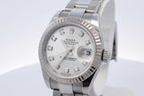 Rolex 26mm Oyster Perpetual Datejust Stainless Steel Watch 18k Bezel Eb325wxxzsa