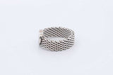 Tiffany & Co. Sterling Silver Somerset Mesh Heart Ring 4.9g Size 5.5 Eb1124crsa