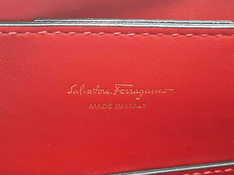 Salvatore Ferragamo Margot Red Leather Satchel Eb0424wxzde