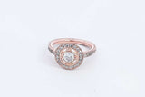 Pandora Cubic Circonia Rose Gold Plated Circle Ring 2.8g Size 4.5 Eb0724ixdu