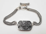 King Baby Saint Michael 0.925 Silver 32.1g Double Bracelet 8.25 In Do0325lrxde