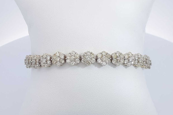 10k White Gold 7.28ctw Diamond Tennis Bracelet 7 Inch 15.3 Grams Eb0524lorxdu