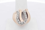 1.3cttw Diamond Double Horseshoe Ring 14k Yellow Gold 16.9g Sz 8.25 Eb0426llxzsa
