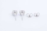 3.18ctw Lab Grown Round Diamond Stud Earrings In 14k White Gold 2g Eb1224rxzdu