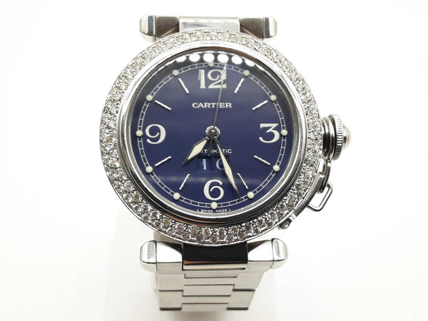 Cartier De Pasha 2475 35mm Blue Dial Steel Automatic Watch Do1124woxzde