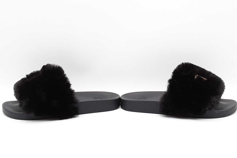 Mcm Faux Fur Logo Slides Size 8 Eb0824rxdu