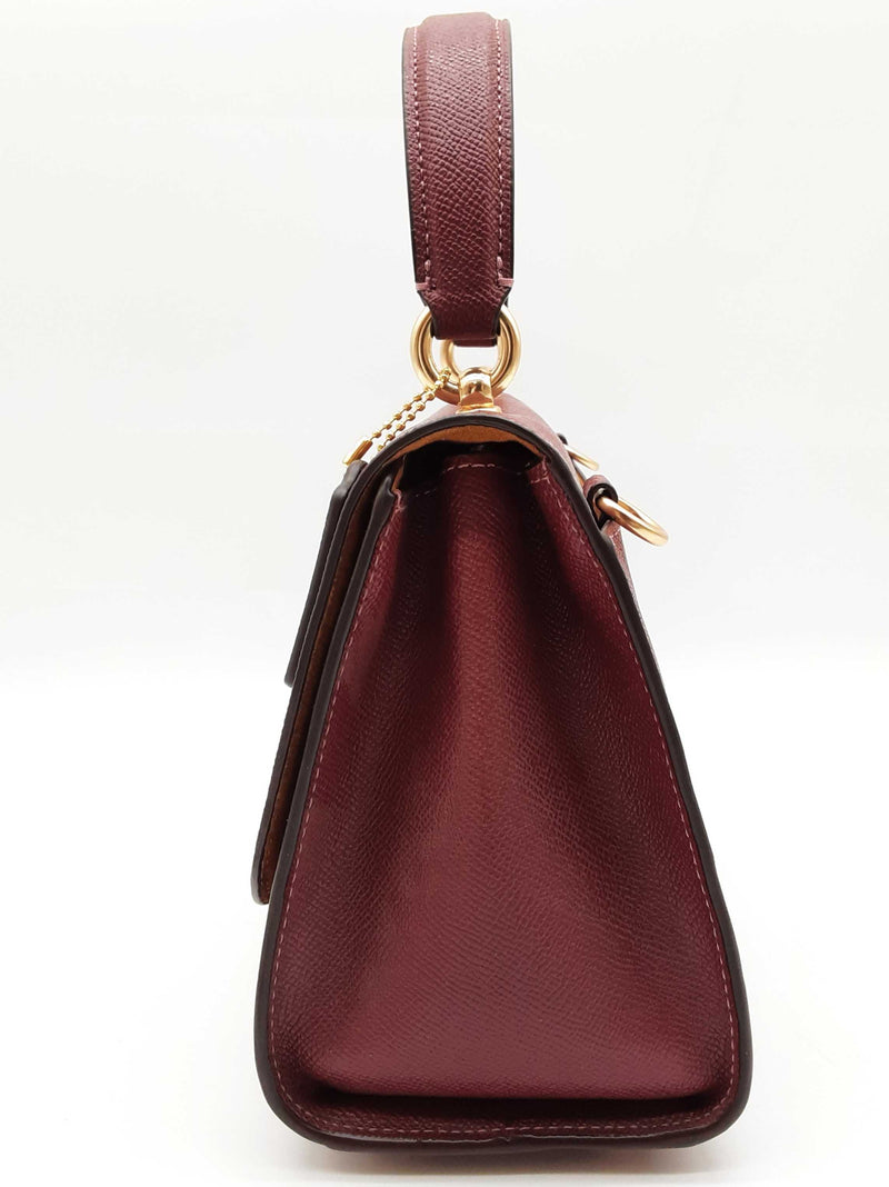 Coach Tilly Top Handle Wine Red Leather Crossbody Bag Do0825oxde