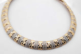 18k Two Tone Gold Diamond Omega Chain Necklace 102.8 Grams 16 Inch Eb0426cxxzsa