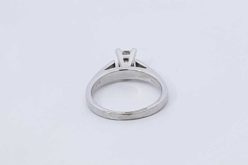 0.42ctw Princess Cut Diamond Ring 14k White Gold 3.4 Grams Size 4.5 Eb0925rerdu