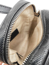 Gucci Tennis Mini Double Zip Messenger Bag In Embossed Black Leather Fw1125wrzdu