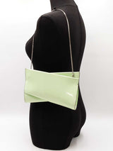 Christian Louboutin Loubitwist Patent Leather Clutch In Studio Green Fw0725lxzdu