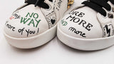 Dolce & Gabbana Portofino Sneakers In Printed White Leather Size 37 Fw1225lxzdu