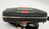 Gucci Techno Web Stripe Black Canvas Belt Bag Eb0524wrxdu