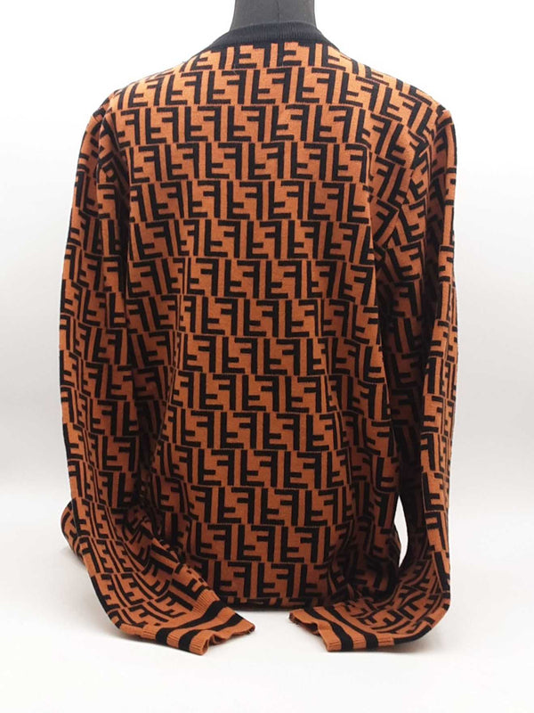 Fendi Ff Motif Orange Sweater Size Xxl Aa0525wzxsa