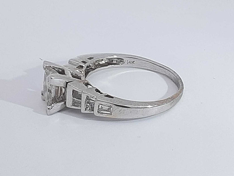 1.80 Cttw Diamond 14k White Gold Ring 5 Grams Size 9 Aa0625lszxsa