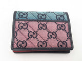 Gucci Gg Marmont Teal & Pink Canvas Wallet Sd1025lrzsa