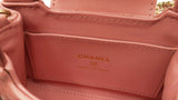 Chanel Mini Nano Shopper Bag In Shiny Coral Pink Aged Calfskin Fw1026lexzdu