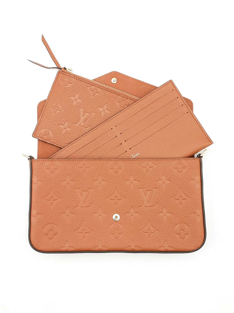 Louis Vuitton Pochette Félicie In Brown Monogram Empreinte Leather Fw1125pzxdu