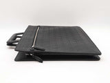 Salvatore Ferragamo Gancini Embossed Black Leather Laptop Briefcase Fw0825rxzdu