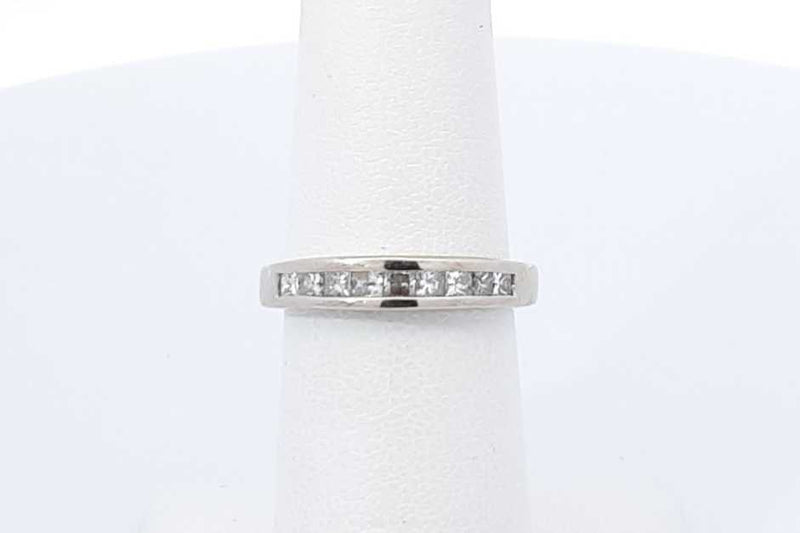 0.18ctw Diamond Ring In 14k White Gold 3.5 Grams Size 5.5 Eb0625loxdu
