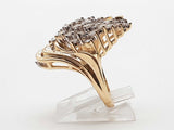 1.70 Cttw Diamonds 10k Two Tone Gold 7.0g Large Cluster Ring Size 7 Do0426rxzde