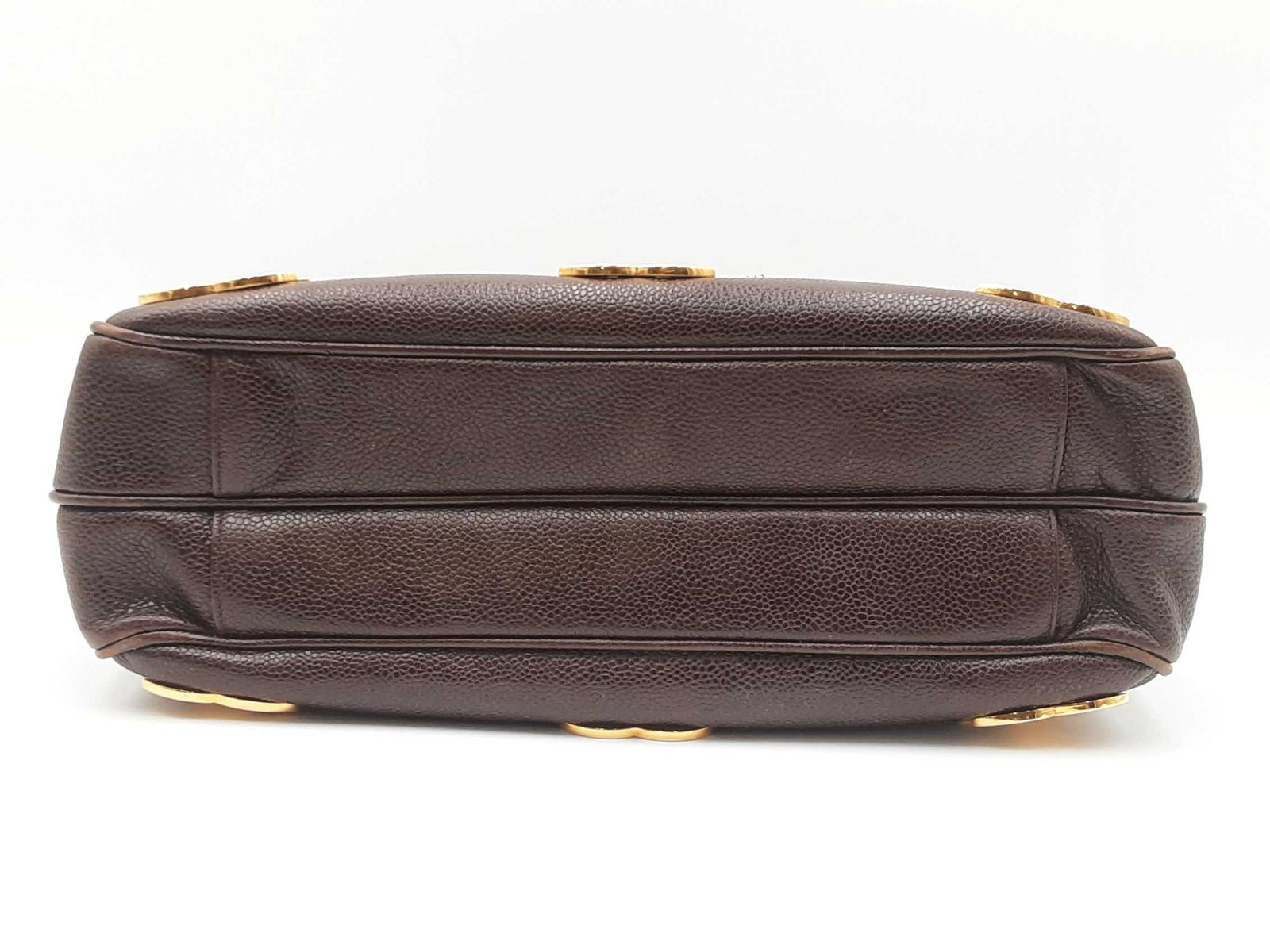 Chanel Triple Coco Mark Shoulder Bag In Brown Caviar Leather