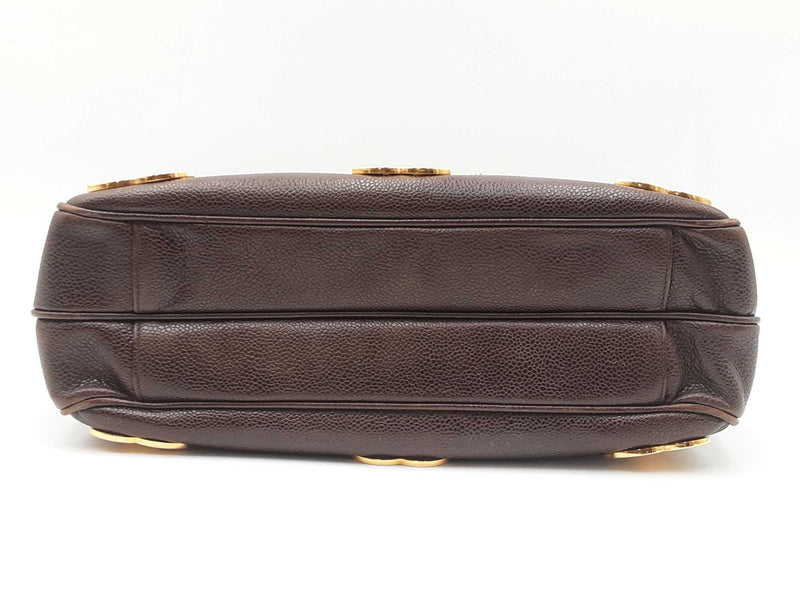 CHANEL　バック Chanel Triple Coco Mark Shoulder Bag In Brown Caviar Leather