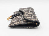 Christian Dior Saddle Pouch With Chain In Blue Oblique Jacquard Fw1026wzxdu