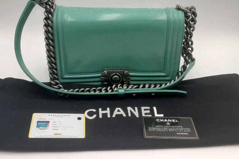 Chanel Teal Leather Boy Flap Shoulder Bag Eb1223oxxzsa