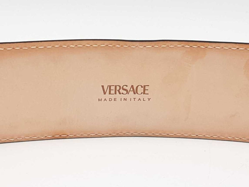 Versace 50mm Black Leather Belt & Gold-tone Virtus Buckle Fw0525crdu
