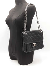 Chanel Mini French Riviera Flap Bag In Black Diamond-quilted Caviar Leather Fw0726lrrxdu