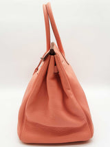 Hermes Birkin 35 Rose Tea Pink Clemence Palladium Handbag Do0825wxzxde