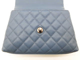Chanel Coco Quilted Blue Caviar Leather Top Handle Crossbody Bag Do0325wwxzde