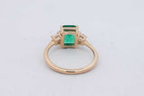 Green Gemstone & Lab Grown Diamond Ring 14k Yellow Gold 3.2g Size 7 Eb0926wxzsa