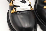 Gucci Sylvie Web Accent Black Patent Leather Combat Boots Size 38.5 Eb0825lxzsa