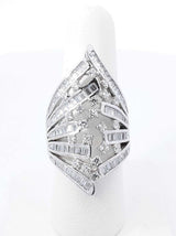 6.54 Cttw Diamond & 18k White Gold Cocktail Ring 9.6 Grams Size 7 Fw0826ccrdu