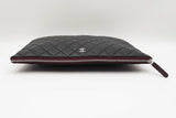 Chanel Large Cosmetic Case In Black Diamond-quilted Leather Fw1225prxdu