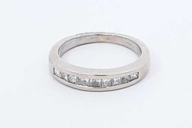 0.18ctw Diamond Ring In 14k White Gold 3.5 Grams Size 5.5 Eb0625loxdu