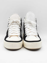 Amiri M.a. Court High Top Sneakers In Black & White Canvas Size 13 Fw0126lixdu