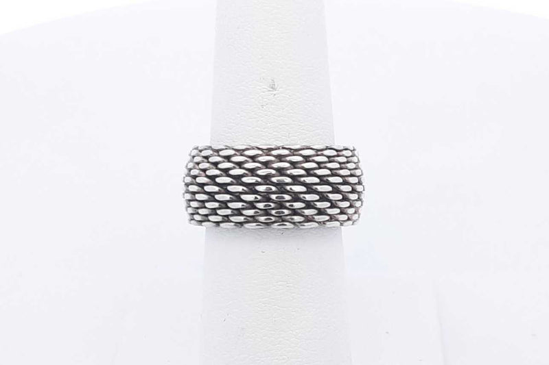 Tiffany & Co. Sterling Silver Somerset Mesh Ring 9 Grams Size 6 Eb0724crsa