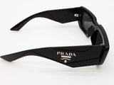 Prada Spr11z Rectanglular Black Frames Dark Gray Lens Sunglasses Do0825lcrde