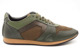 Burberry Olive Green Leather & Mesh Sneakers Size 41 Eb0526crsa